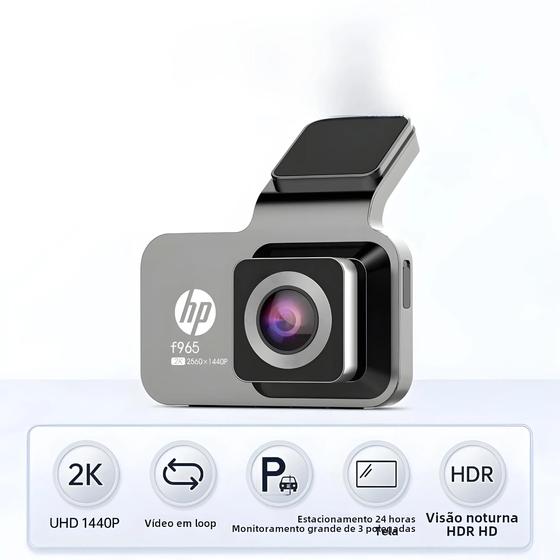 Imagem de DVR de Carro 2K 1440p com Visão Noturna e Wi-Fi - Monitoramento de Estacionamento