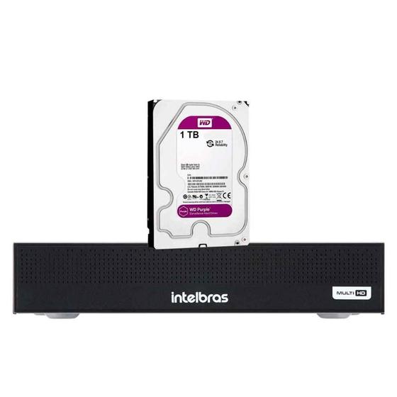 Imagem de Dvr Gravador Digital de vídeo Intelbras MHDX 3108-C 5MP Lite com 8 Canais Detecção de veículos e pessoas + HD 1TB Purple