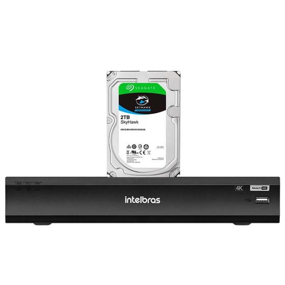 Imagem de DVR Gravador Digital vídeo Intelbras IMHDX 5108 4k 8 Canais Detecção veículos pessoas HD SkyHawk 2TB