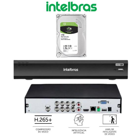 Imagem de Dvr Intelbras 8 Canais iMhdx 3008 Hdcvi Ahd Hdtvi 5 Em 1 c/ inteligência de Vídeo + hd 1TB