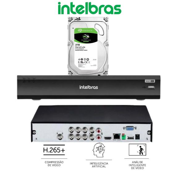 Dvr Intelbras 8 Canais iMhdx 3008 Hdcvi Ahd Hdtvi 5 Em 1 c/ inteligência de Vídeo + hd 3TB Menor preço em Dvr Intelbras 8 Canais iMhdx 3008 Hdcvi Ahd Hdtvi 5 Em 1 c/ inteligência de Vídeo + hd 3TB