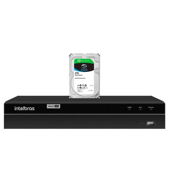 Imagem de DVR Intelbras MHDX 1308 Gravador de Vídeo Multi HD de 8 Canais Vizualização em 1080p e Modo de operação Full HD + HD 2TB Skyhawk