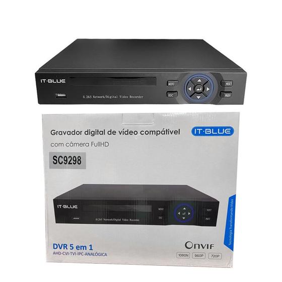 Imagem de DVR Para 8 Câmeras Gravador Digital de Video 5 em 1 Digital IT-BLUE SC9298 - ELE286