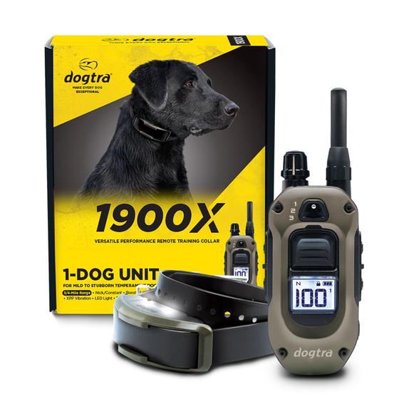 Imagem de E-Collar Dogtra 1900X com controle remoto para cães, alcance de 16 kg a mais de 1200 m