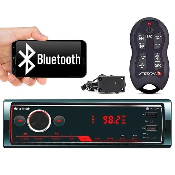 E-Tech Aparelho Som Bluetooth Rádio Premium Bt Usb Sd + Controle Longa Distância 500 Metros Stetsom Menor preço em E-Tech Aparelho Som Bluetooth Rádio Premium Bt Usb Sd + Controle Longa Distância 500 Metros Stetsom