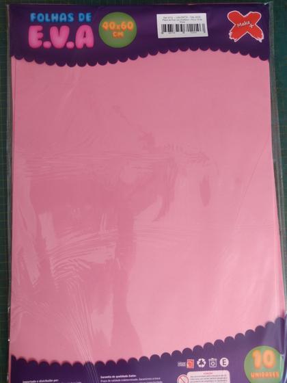 Imagem de E.V.A  placas 40x60cm  rosa pct 10 unidade