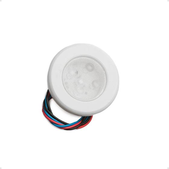 Imagem de e1168 Luminária Circular de Embutir Cabine Branca Com Luz Led Branco