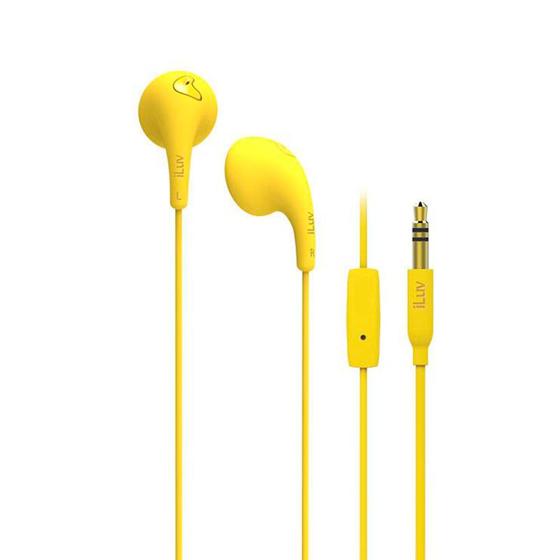 Imagem de Earphone Fone De Ouvido Com Microfone Earbuds iLuv - Amarelo
