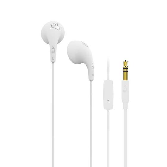 Imagem de Earphone Fone De Ouvido Com Microfone Earbuds iLuv - Branco