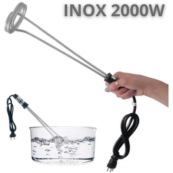 Imagem de Ebulidor Inox Grande Aquecedor De Água Mergulhão 2000W/220V