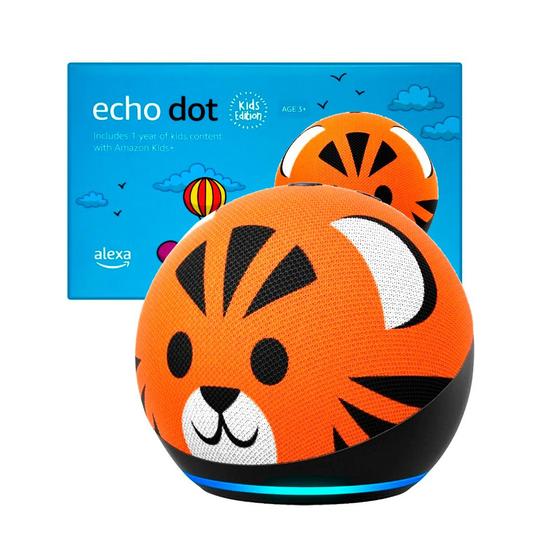 Menor preço em Echo Dot 4 Geração Com Alexa Smart Speaker Tigre Kids B084J4QQK1 Amazon