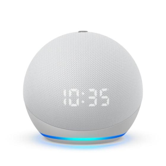 Echo Dot 4ªG Branco Smart Speaker c/ Relógio - Alexa - AMAZON Menor preço em Echo Dot 4ªG Branco Smart Speaker c/ Relógio - Alexa - AMAZON