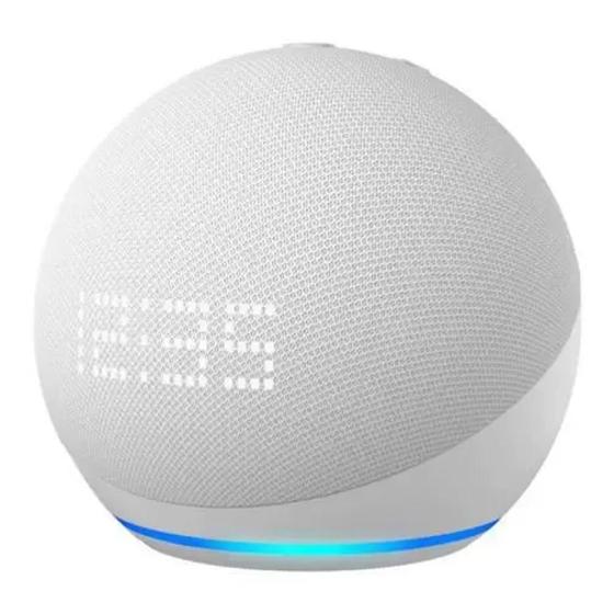 Imagem de Echo Dot (5 geração) com Relógio e Alexa Música, informação e Casa Inteligente - Branco