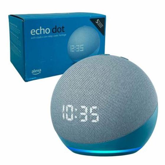 Echo Dot 5 geração com Relógio Smart speaker com Alexa Lançamento - ECHO-DOT5 Menor preço em Echo Dot 5 geração com Relógio Smart speaker com Alexa Lançamento - ECHO-DOT5