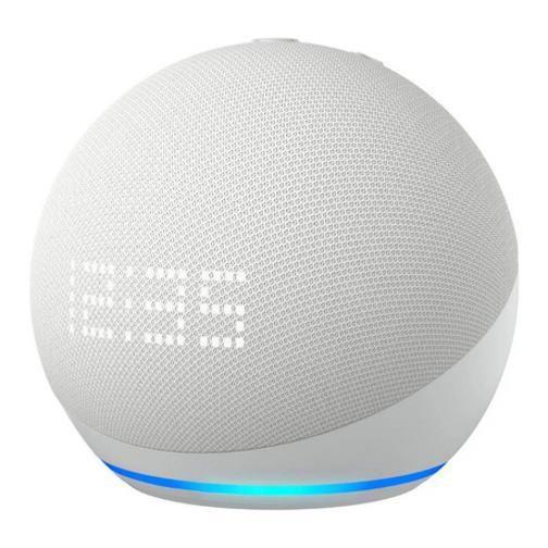 Echo Dot 5 Geração Relógio E Smart Speaker Branca Menor preço em Echo Dot 5 Geração Relógio E Smart Speaker Branca