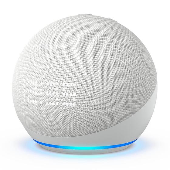 Imagem de Echo Dot 5ª geração Amazon, com Alexa, com Relógio, Smart Speaker, Display, Branco - B09B96NJ4X