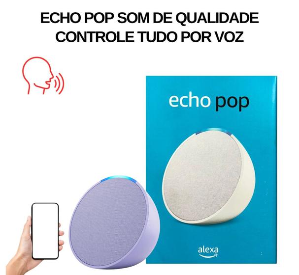 Imagem de Echo Pop Compacto com Assistente Virtual Amazon Alexa Som Envolvente Cor Branco