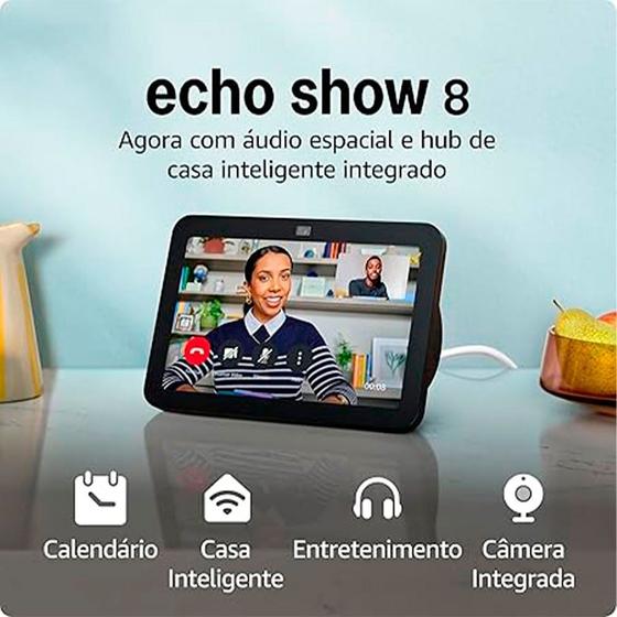 Echo Show 8 Amazon (Geração mais recente), Grafite - B0DYC2GV1Z