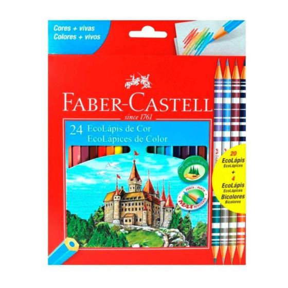 Imagem de Ecolapis 24 Cores + 4 Bicolor  Faber Castell