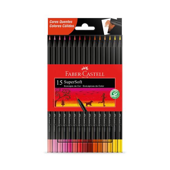 Imagem de EcoLápis Cor SuperSoft - 15 Cores Quentes - Faber Castell