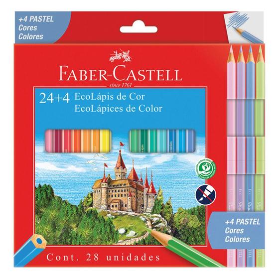 Imagem de Ecolápis de Cor FABER-CASTELL 24 Cores + 4 Pastel