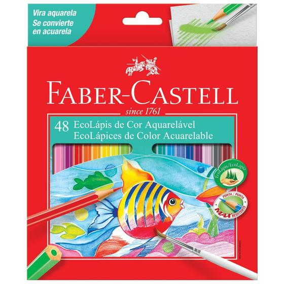 Imagem de EcoLápis de Cor Sextavado Aquarelável Estojo com 48 cores - Faber Castell