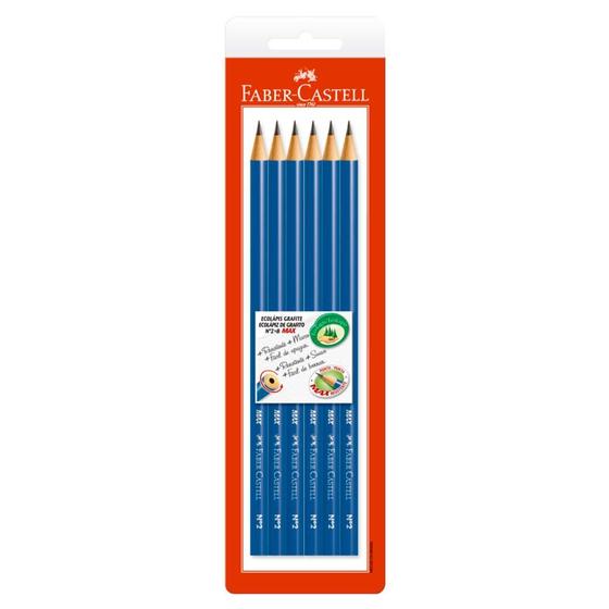 Imagem de Ecolápis Grafite Azul Redondo com 6 Unidades - Faber-Castell