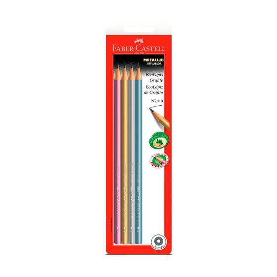 Imagem de Ecolápis Grafite Faber Castell Max Metallic Nº2 C/4 Unidades