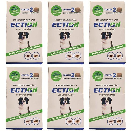 Imagem de Ection Anti Pulgas, Carrapatos e Sarna - 12 Comprimidos Mastigáveis para Cães de 20-40kg