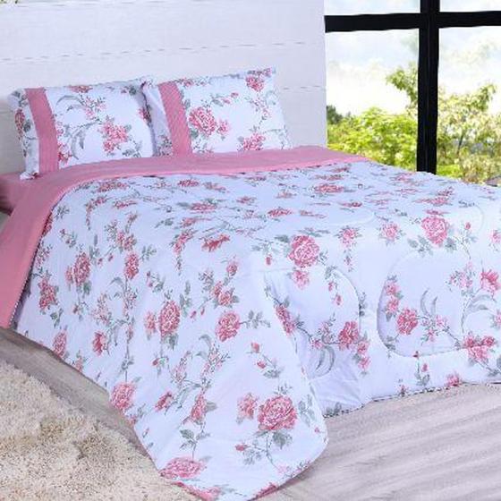 Imagem de Edredom bene casa queen 220x240 em algodão bella cama estampado