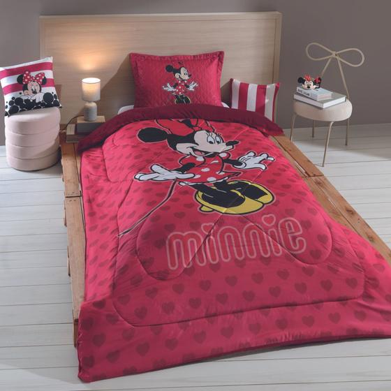 Imagem de Edredom Cama Solteiro Minnie Romântica 1,60m X 2,40m