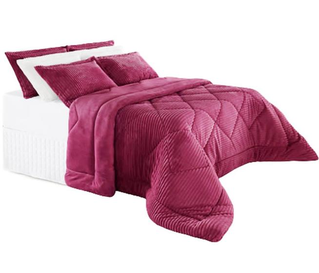 Imagem de Edredom Casal BBC Textil Plush Dupla Face Vermelho - 313