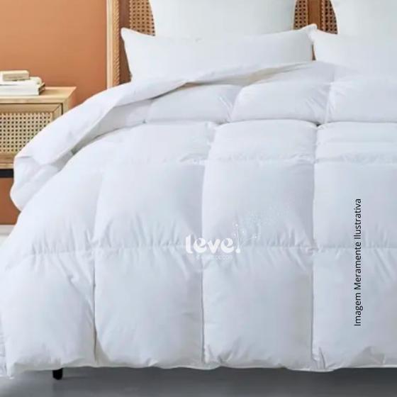 Imagem de Edredom Casal Queen Cobertor Cama Premium com Toque de Plumas Frio Quente Inverno Barato BRANCO E CINZA
