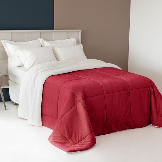 Imagem de Edredom Coberdrom Super King Size Gigante Sherpa Lã Carnero Grosso Quentinho - Inverno - 2,80x2,40m