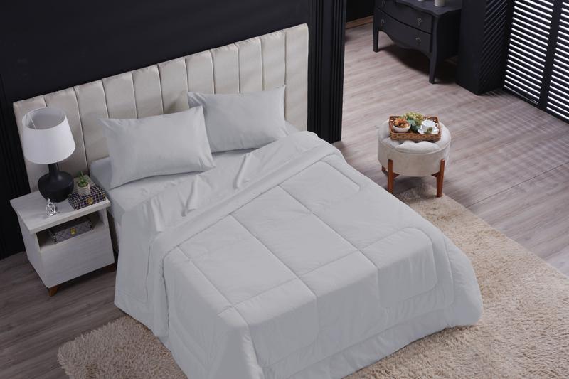 Imagem de Edredom cobertor queen size 100% algodão liso 180 fios cor: branco