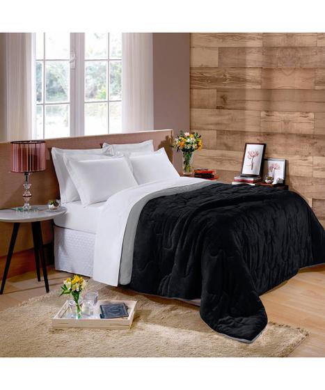 Imagem de Edredom de Casal Buettner Plush Flannel Preto