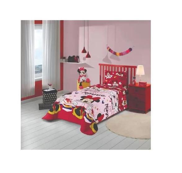 Imagem de Edredom Infantil Dupla Face Minnie Vermelho 150X220Cm Lepper