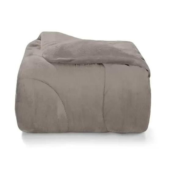 Imagem de Edredom King Plush Inove Liso Taupe - Hedrons