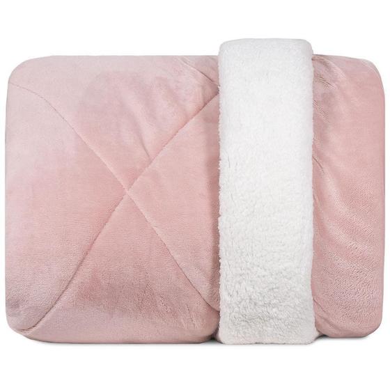 Imagem de Edredom King Size Hedrons Plush/Sherpa Rosa Poema