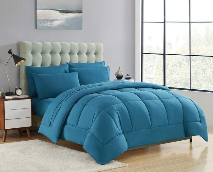 Imagem de Edredom King Sweet Home Collection - Alternativa a Penas - Cor Azul-Verde