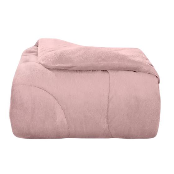 Imagem de Edredom Plush Inove Solteiro Rosa Poema Liso - Hedrons