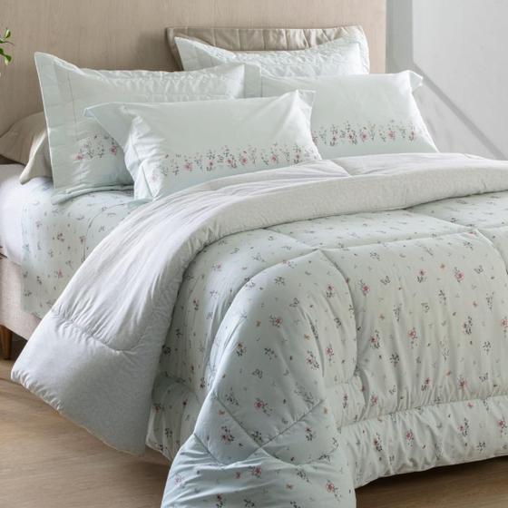 Edredom Queen Percal 200 Fios Kacyumara Vida Bela Vecilia