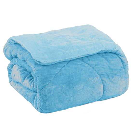 Imagem de Edredom queen plush bicolor - azul 164520 / 144514
