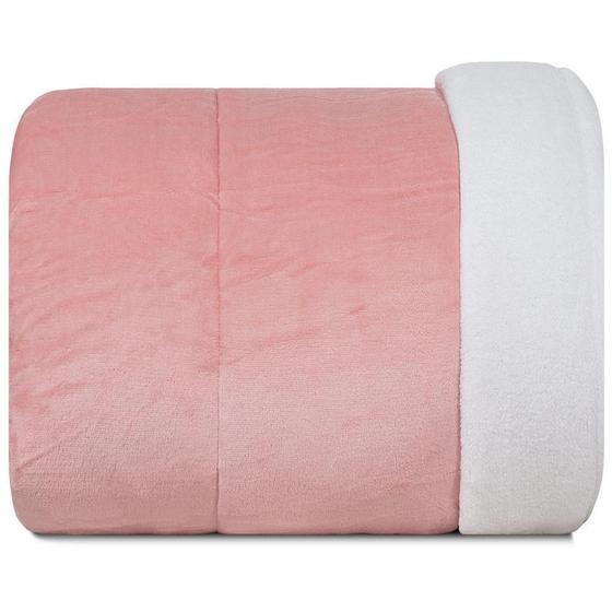 Imagem de Edredom Queen Size Dupla Face Com Sherpa Dias Calmos Rosa