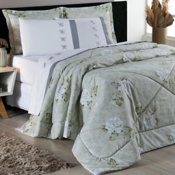 Imagem de Edredom Queen Size Flower Algodão Estampado Super Macio