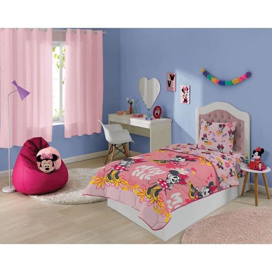 Imagem de Edredom Solteiro Dupla Face 1,50x2,20m Minnie Mouse - Lepper