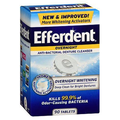 Imagem de Efferdent Overnight Whitening Antibacteriano 90 comprimidos da Med Tech Products (pacote com 4)