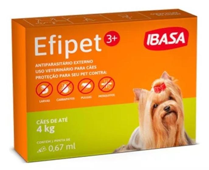 Imagem de Efipet 3+ Cães Até 4kg C/ 1 Pipeta 0,67ml