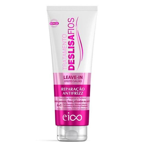 Imagem de Eico Finalizador Creme Leave-in Proteção Térmica Tratamento Deslisa Fios 200ml Antifrizz