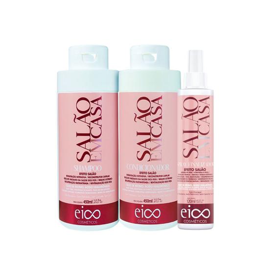 Imagem de Eico Salão em Casa Kit Shampoo + Condicionador 450ml + Spray